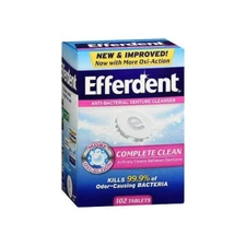 Efferdent Complete Clean Anti-Bacterial Denture Cleanser Tablets 102 Ct 3 Pack