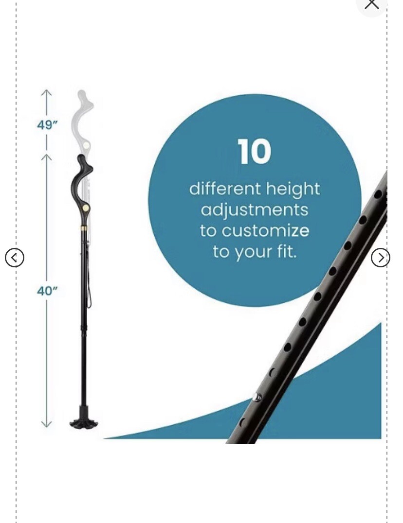 Walking Stick Adjustable Retractable Straight Pos… - image 2