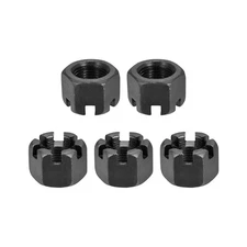 5Pack M18x1.5mm Slotted Hex Castle Nuts Carbon Steel Blackened Hexagon Nuts