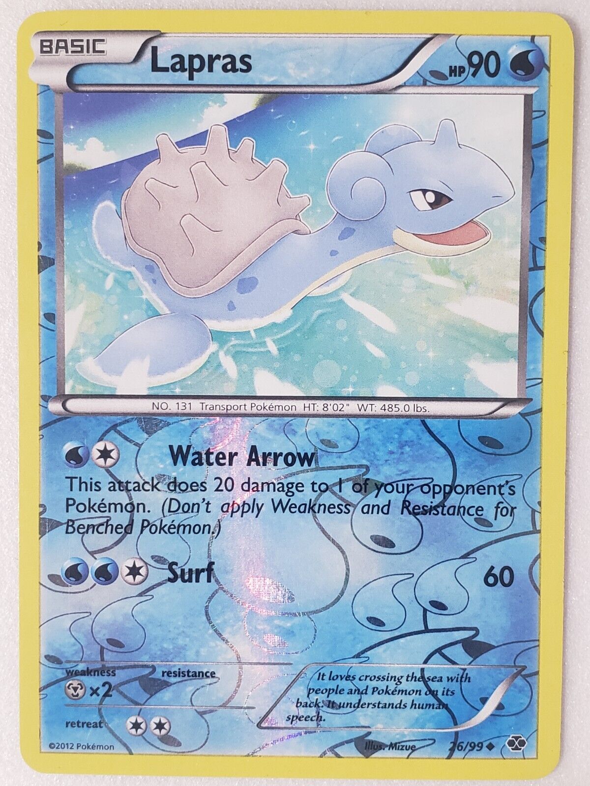 REVERSE HOLO Lapras 26/99 LP - Next Destinies Pokemon Card - Mizue Art