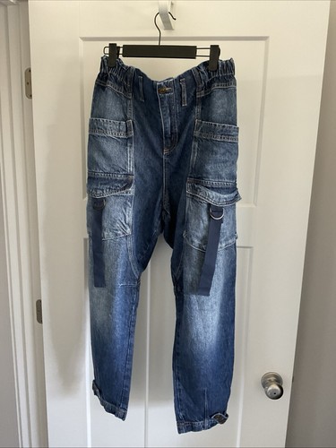 Free People We The Free Womens Medium  (RUNS BIG) Hazel Jeans in Dark and Stormy - Picture 1 of 3