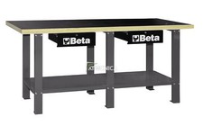 Banco da lavoro tecnico Beta Tools C56W in acciaio con piano in legno grey