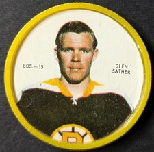 1968/69 Glen Sather Boston Bruins Shirriff Hockey Coin NHL Short Print