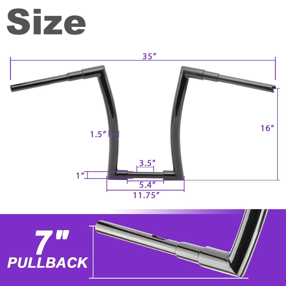 Manillar Harley 16" para Harley Road Glide 1998-2013 Road King 1994-up Sportster Foto 3 de 4