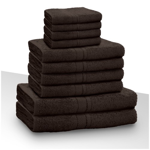 GREY 100% EGYPTIAN COTTON TOWEL BALE SET 10 PC HAND FACE BATH TOWELS BATHROOM - Picture 20 of 22
