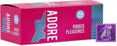 144 Pasante Adore Ribbed Kondome mit Rillen, gerippt, Stimulation Präservative