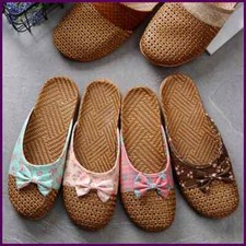 Summer Shose Women Slippers Beach Flip Flops Breathable Linen Flat Slippers