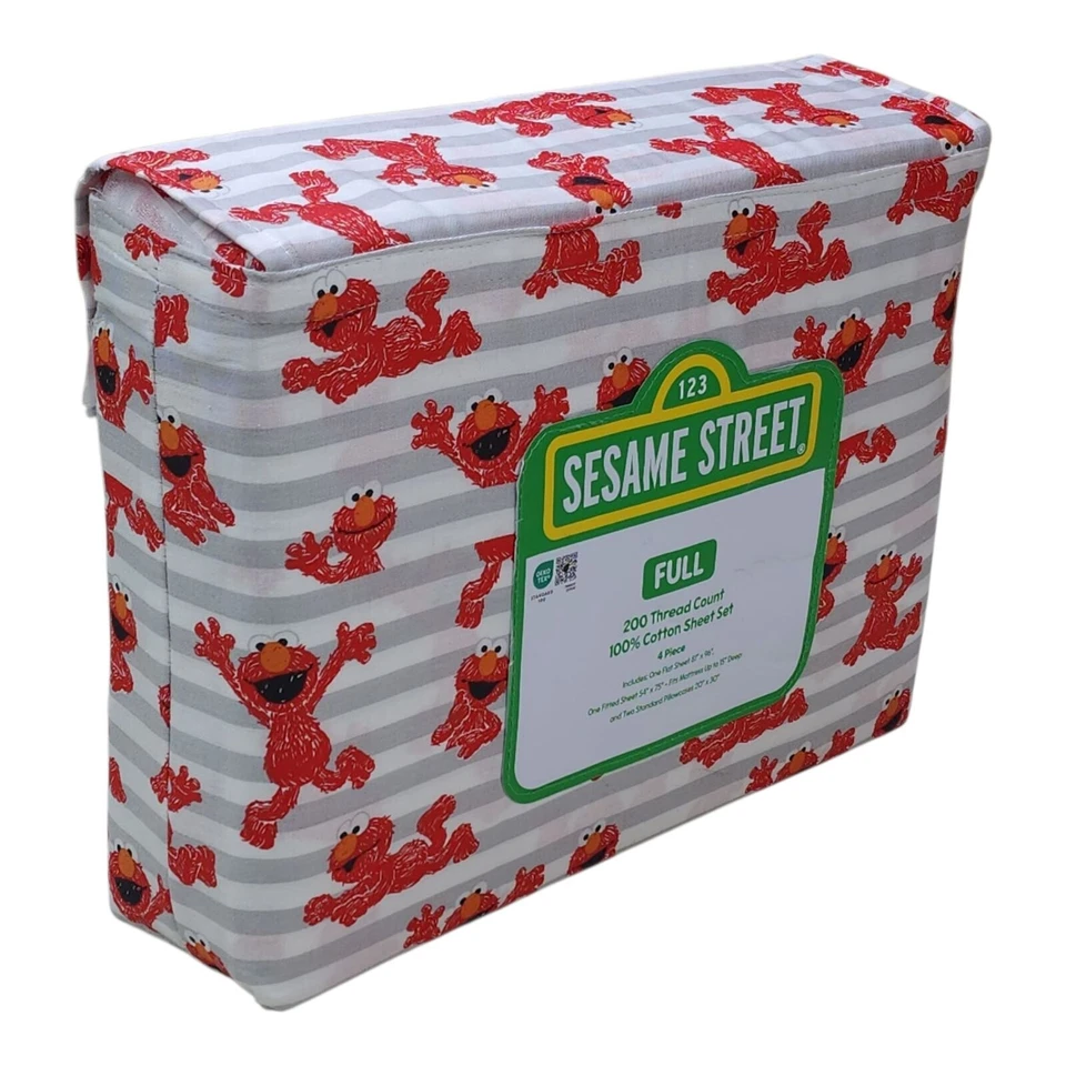 Juego de Sábanas COMPLETO Plaza Sésamo con Elmo 100% Algodón 4 Piezas NUEVO Foto 2 de 4