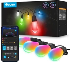 Govee Smart Outdoor String Lights H7021, RGBIC Warm White 96ft 2 Ropes of 48ft 
