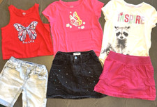 6 Piece Lot little girl clothing 6, 6X Cat and Jack, Arizona, Old Navy more