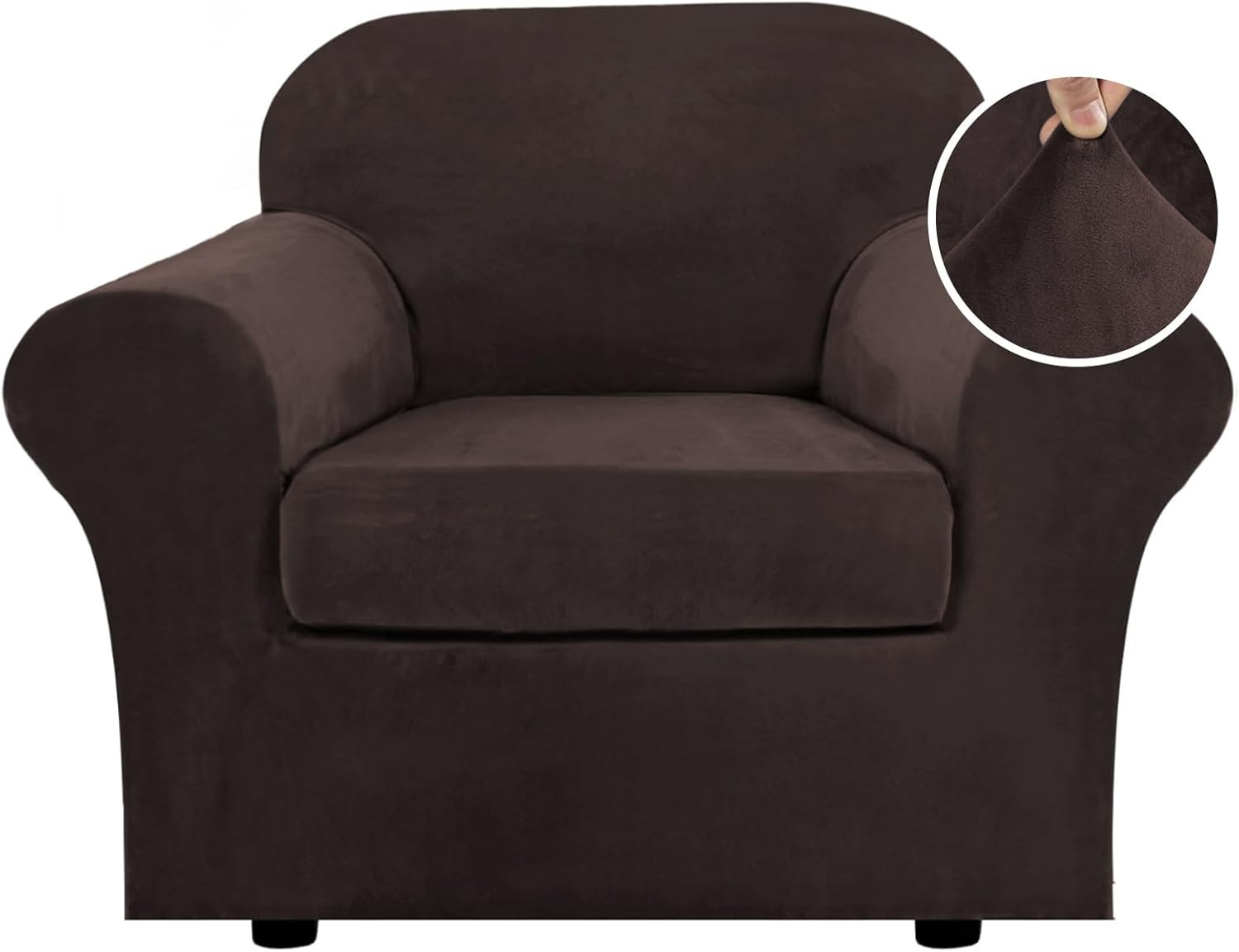 Cover With Arms, Brown, Fits Chairs Up To 49