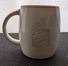 2012 Dunkin Donuts Coffee Mug - Orange and White with Engraved Logo