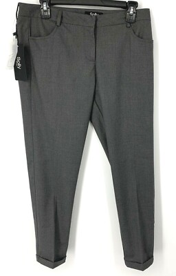 Allen Solly Womens Stretch Dress Trousers Gray Pleated Cuffs Size 30 76cm NWT