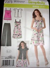 Simplicity Pattern 2373 Jacket Dress Top Pants Misses Coordinates 6-14 Uncut