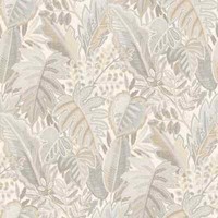 Vliestapete Blattmuster Gemalt Dschungel Creme Grau Beige A58402 (3,67€/1Qm)
