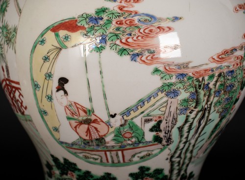 Eine Antike Famille Verte Baluster Deckel - Vase /- Gefäß. China. 19. Jh. Qing - Bild 6 von 13