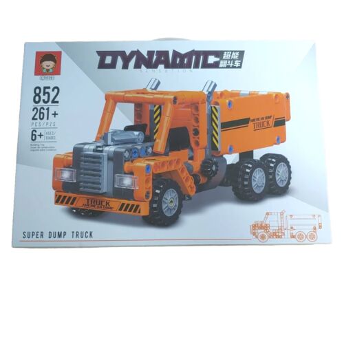 New Dynamic Super Dump Truck Builder Set Turning Accessories 261 Pcs Ages 6 Up  - Picture 1 of 7