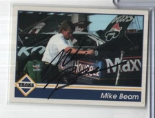 Mike Beam Crew Chief Autographed 1992 Traks #82 w/COA 093024DMCD102