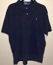 Polo by Ralph Lauren Black Polo Shirt Men's XL Purple Polo Pony Logo EUC