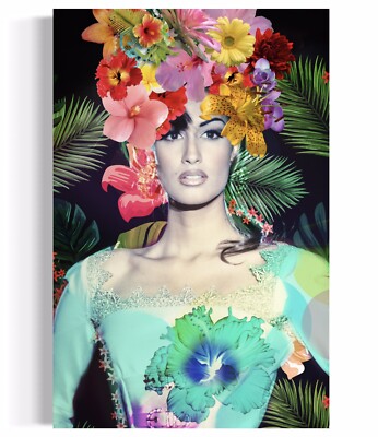90 s Topmodel Yasmeen Ghauri  XXL 60cm x 90cm Acrylglas /Pop Art/ StreetArt/Bild