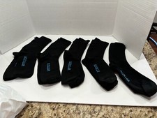 New 5 Pairs Mens Black Classic Dress Socks Calf Casual Fashion Crew Solid 8-12