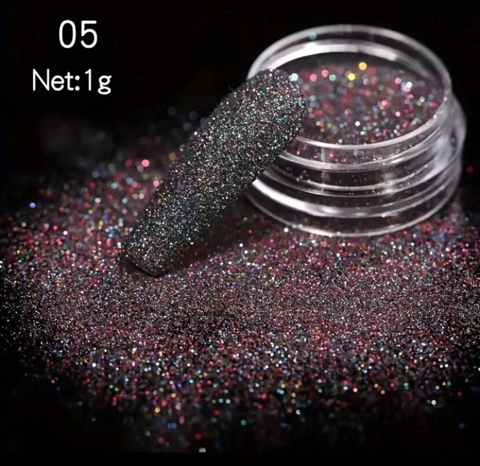 BlackRed Pearl Holographic Nail Powder GLITTER ART POWDER DUST GLIMMER PREMIUM