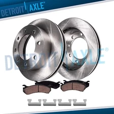 Front Disc Rotors Ceramic Brake Pads for Silverado Sierra 2500 HD Express 3500