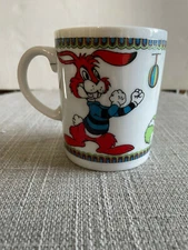 Vintage STYLECRAFT Cartoon Mug Japan Bear Raccoon Rabbit porcelain 