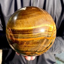 3.28LB Natural Tiger's eye stone quartz Sphere crystal ball rock Healing