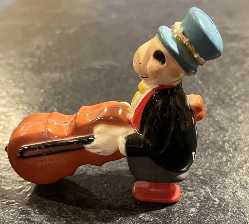 1950s Walt Disney Productions , Jiminy Cricket Ramp Walker Toy w/Bass By Marx
