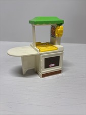 Vintage Little Tikes Party Kitchen Island Dollhouse Furniture Green/Yellow 1989