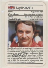 1988 Ace Fact Pack Sporting Greats Motor Racing Nigel Mansell HOF 0b2