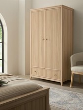 Lindley 2 Door 1 Drawer Wardrobe Oak Modern Freestanding Cabinet