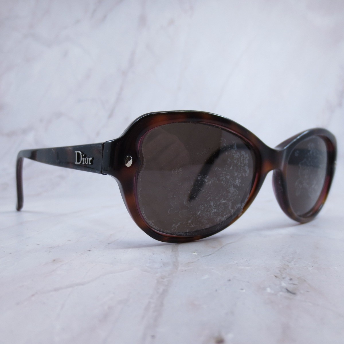 Christian Dior Pondichery 2 Sunglasses Tortoise Purple Oval