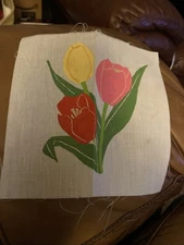 Tulips Flowers Floral Picture to Paint or Embroider TRI CHEM Liquid Embroidery