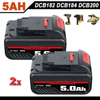 2 StüCk Akku 18V 5,0Ah Xr Li-Ion Batterie DCB182 FüR Dewalt DCB205 DCB200 DCB184