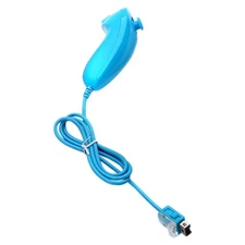 Nunchuck Wii Nunchuk Video Game Controller Remote For Wii & Wii U Console Blue
