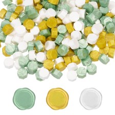 Wax Seal Beads, 300 Pcs Wax Sealing Beads, Light Green/Bright Yellow/White