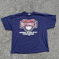 Vintage Washington Nationals “Baseball Is Back in D.C.” 2005 MLB Graphic T-Shirt