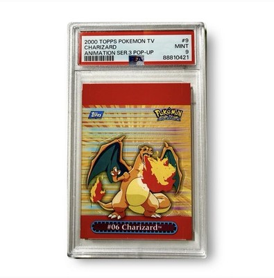CHARIZARD #9 2000 Topps Pokémon TV Animation Series 3 Pop-Up PSA 9