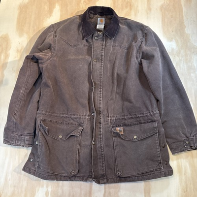 #ad #ad Vintage Carhartt C52 CHT Chestnut Chore Coat L Blanket Lined Workwear Patina $199.00
