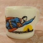 Vintage 1971 SUPERMAN DC COMICS Inc. Federal Milk Glass Mug Cup 1970s