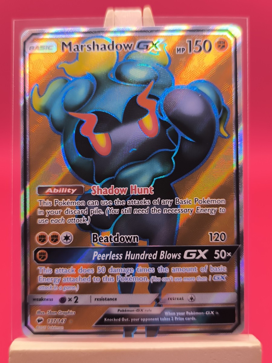 Marshadow GX 137/147 Full Art Ultra Rare Holo Burning Shadows