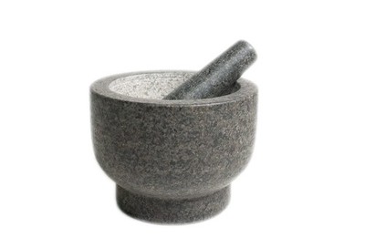 Cilio Goliath Granite Mortar and Pestle 5 Inch Spice Grinder Black