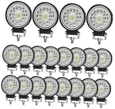 LED Tractor Work Lights, 4 Inch 99W 12V 24V Round Off Road Lights Spot Black 20