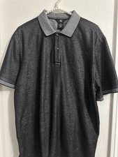 Calvin Klein Men's Medium cotton/polyester Gray Polo cotton Shirt EUC