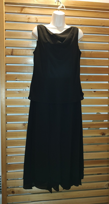 CATO Black Chiffon Swing Flared Panel Dance Party Size 8 DRESS Cruise Event
