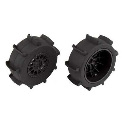Team Associated Sand Paddle Tires with Method Wheels, mounted, black, rear / AE7