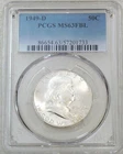 1949-D Franklin Half Dollar PCGS MS63FBL Frosty with Full Bell Lines #P296D