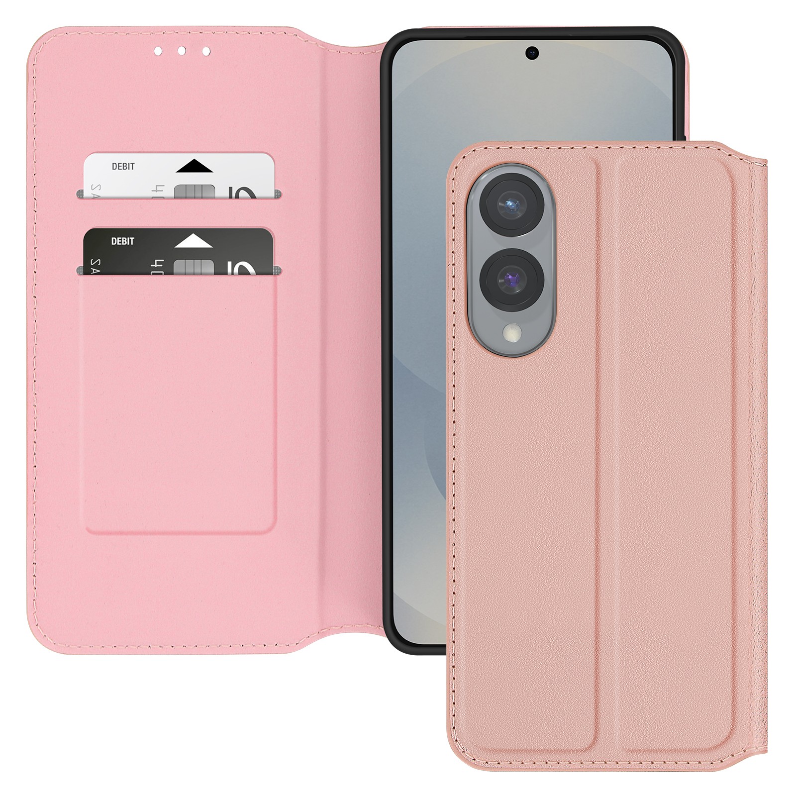 Etui Galaxy S25 Edge clapet antichoc Avizar avec support vidéo et rangement de carte intégré